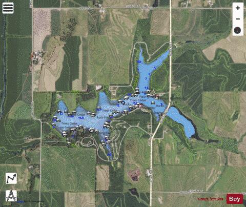Prairie Rose Lake depth contour Map - i-Boating App - Satellite