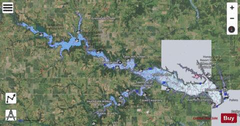 Rathbun Lake depth contour Map - i-Boating App - Satellite