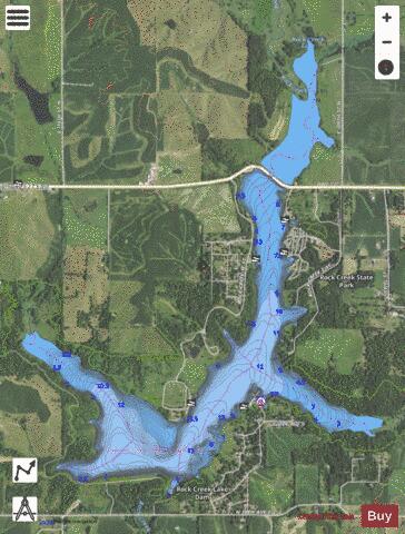 Rock Creek Lake depth contour Map - i-Boating App - Satellite