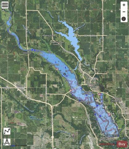 Saylorville Lake depth contour Map - i-Boating App - Satellite