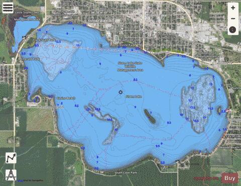 Storm Lake depth contour Map - i-Boating App - Satellite