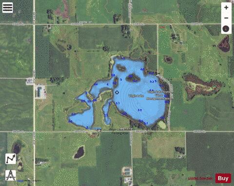 Virgin Lake depth contour Map - i-Boating App - Satellite