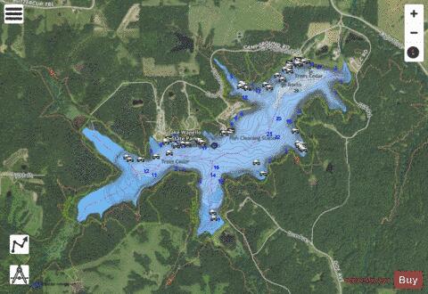 Lake Wapello depth contour Map - i-Boating App - Satellite