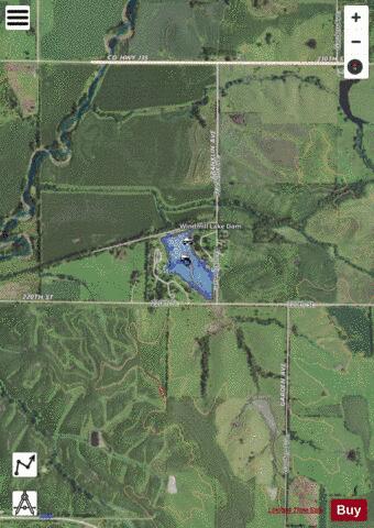 Windmill Lake depth contour Map - i-Boating App - Satellite