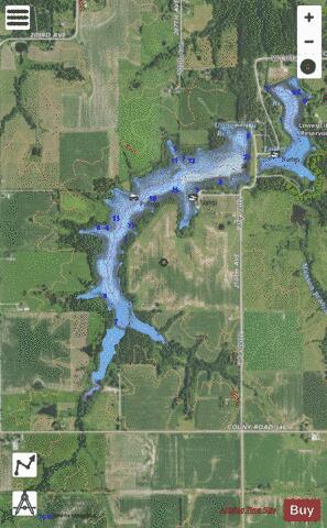 Upper City Reservoir depth contour Map - i-Boating App - Satellite