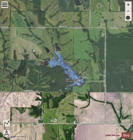 Sands Timber Lake depth contour Map - i-Boating App - Satellite
