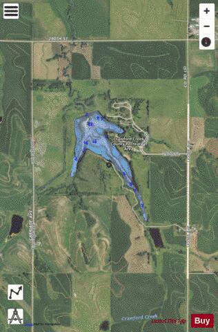 Crawford Creek County Recreation Area depth contour Map - i-Boating App - Satellite