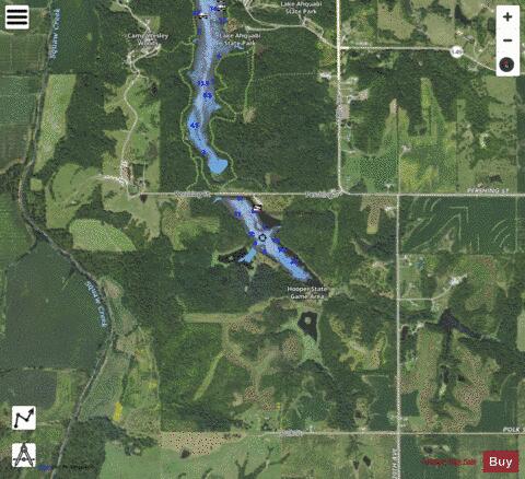 Hooper State Game Area depth contour Map - i-Boating App - Satellite