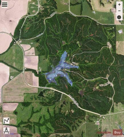 Nine Eagles State Park depth contour Map - i-Boating App - Satellite