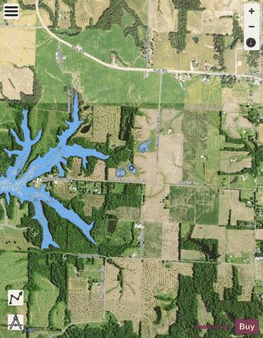 Kincaid Lake Fish Pond 2 depth contour Map - i-Boating App - Satellite