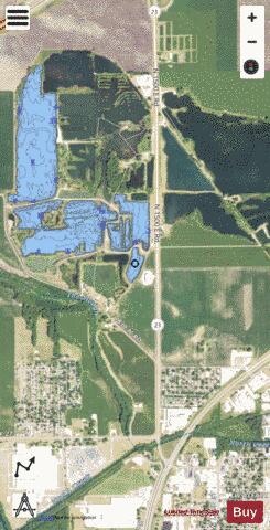 Pontiac Reservoir 1 depth contour Map - i-Boating App - Satellite
