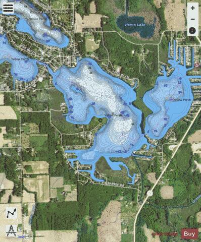 Big Barbee Lake depth contour Map - i-Boating App - Satellite