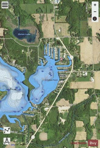 Kuhn Lake depth contour Map - i-Boating App - Satellite