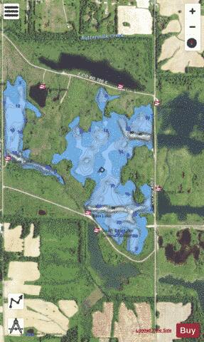 BASS LAKE depth contour Map - i-Boating App - Satellite