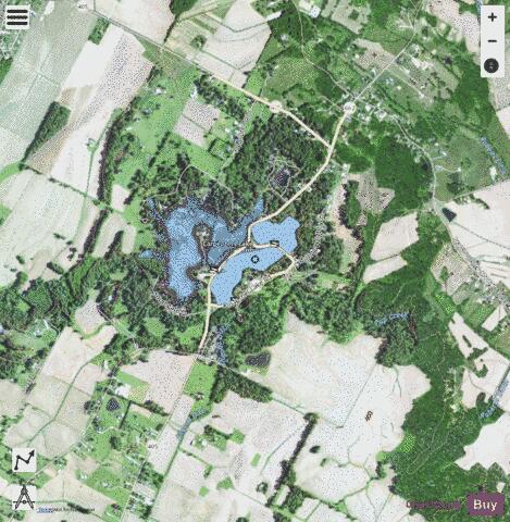Kingfisher Lakes depth contour Map - i-Boating App - Satellite