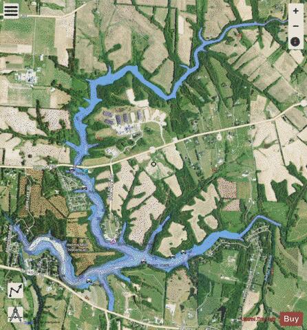 Guist Creek Lake depth contour Map - i-Boating App - Satellite