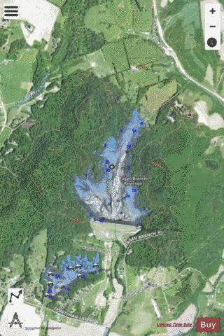 Fagan Branch Lake depth contour Map - i-Boating App - Satellite
