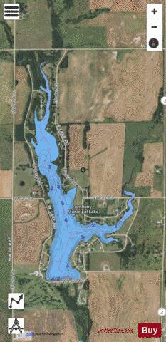 Anthony City Lake depth contour Map - i-Boating App - Satellite