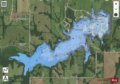 Banner Creek Reservoir depth contour Map - i-Boating App - Satellite