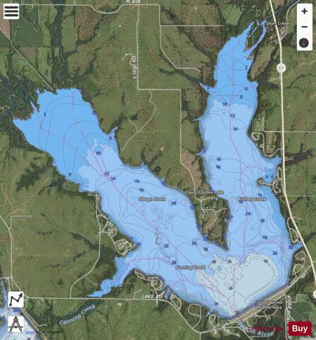 Council Grove Reservoir depth contour Map - i-Boating App - Satellite