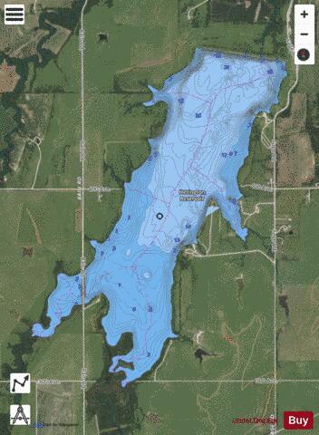 Herington Reservoir depth contour Map - i-Boating App - Satellite