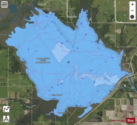 John Redmond Reservoir depth contour Map - i-Boating App - Satellite