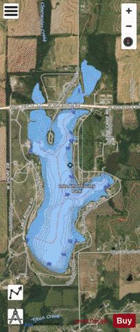 Lake Afton depth contour Map - i-Boating App - Satellite