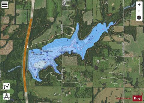 Louisburg Middle Creek Lake depth contour Map - i-Boating App - Satellite