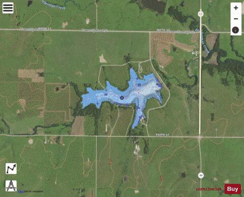 Madison City Lake depth contour Map - i-Boating App - Satellite