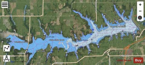 Melvern Reservoir depth contour Map - i-Boating App - Satellite