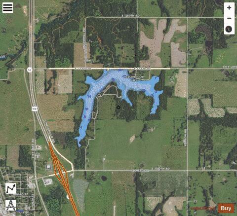 Pleasanton Reservoir depth contour Map - i-Boating App - Satellite