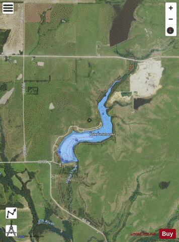Polk Daniels Lake (Elk Co. SFL) depth contour Map - i-Boating App - Satellite