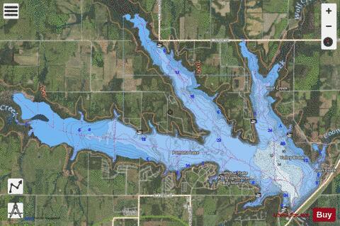 Pomona Reservoir depth contour Map - i-Boating App - Satellite