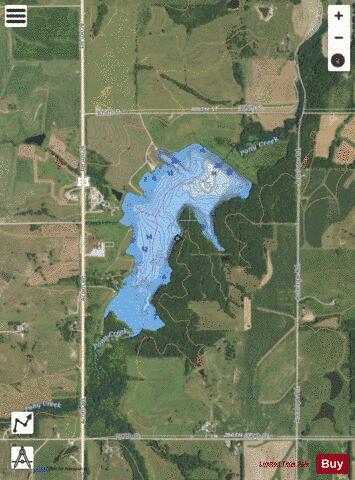 Sabetha Pony Creek Lake depth contour Map - i-Boating App - Satellite