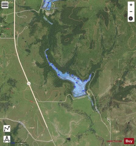 Sedan City South Lake depth contour Map - i-Boating App - Satellite