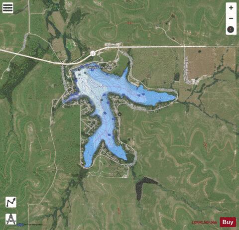 Wabaunsee Lake depth contour Map - i-Boating App - Satellite