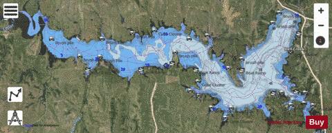 Wilson Lake Reservoir depth contour Map - i-Boating App - Satellite