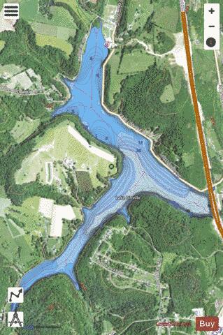 Lake Linville depth contour Map - i-Boating App - Satellite