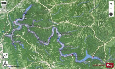 Taylorsville Lake depth contour Map - i-Boating App - Satellite