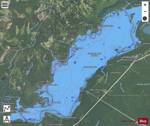 Catahoula Lake depth contour Map - i-Boating App - Satellite