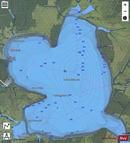 Lac des Allemands depth contour Map - i-Boating App - Satellite