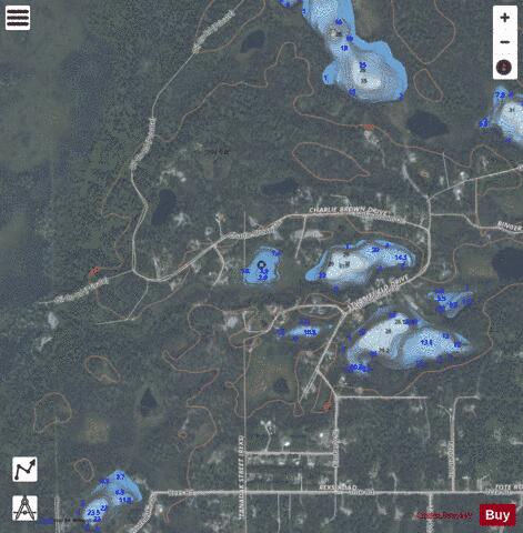 Freds Lake depth contour Map - i-Boating App - Satellite