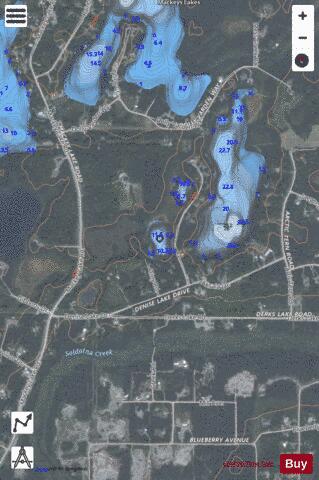 Tiny Lake depth contour Map - i-Boating App - Satellite