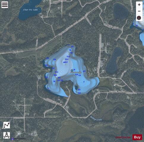 Parsons Lake depth contour Map - i-Boating App - Satellite