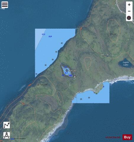 Bull Lake depth contour Map - i-Boating App - Satellite