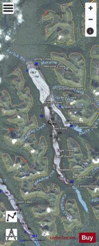 Karluk Lake depth contour Map - i-Boating App - Satellite