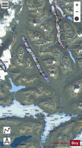 Frazer Lake depth contour Map - i-Boating App - Satellite
