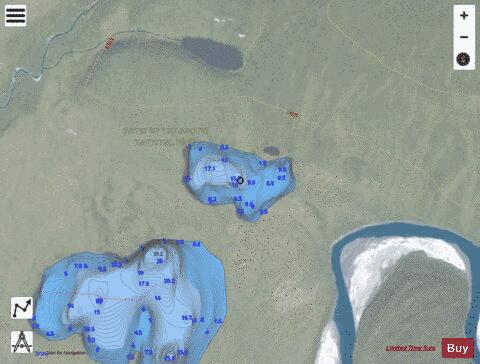 Pjolene Lake depth contour Map - i-Boating App - Satellite