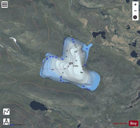 T Lake depth contour Map - i-Boating App - Satellite