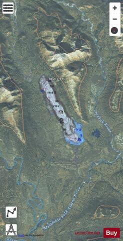Iniakuk Lake depth contour Map - i-Boating App - Satellite